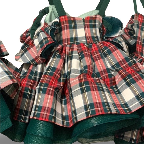 ACCEPTING OFFERS Posh Cheeks Girl Holiday Plaid Dress New - Picture 7 of 13